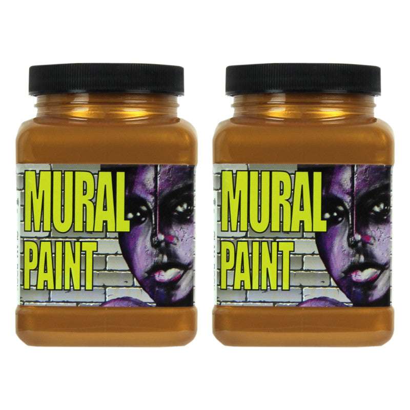 Mural Paint, Pint, Glam Rock (Gold Metallic), Pack of 2