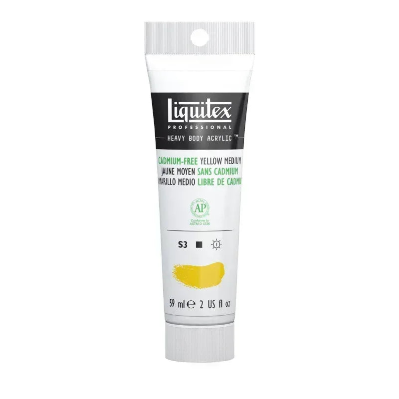 Professional Heavy Body Acrylic Paint, 59 mL Tube, Cadmium Free Yellow Medium
