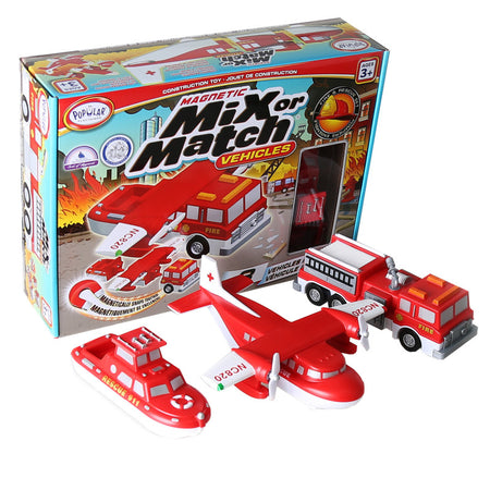Magnetic Mix or Match&reg; Vehicles, Fire & Rescue