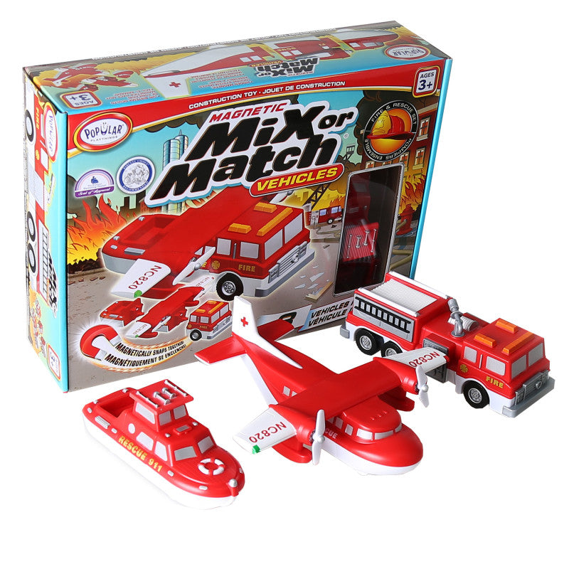 Magnetic Mix or Match&reg; Vehicles, Fire & Rescue