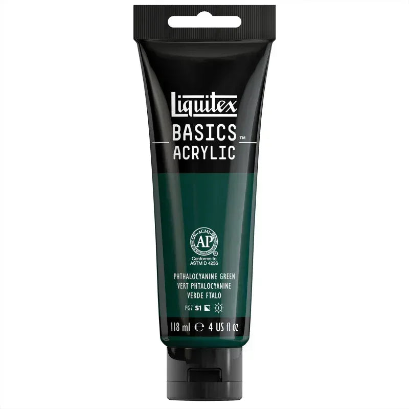 BASICS Acrylic Paint, 118 mL Tube, Phthalocyanine Green