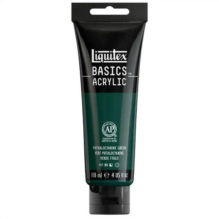 BASICS Acrylic Paint, 118 mL Tube, Phthalocyanine Green
