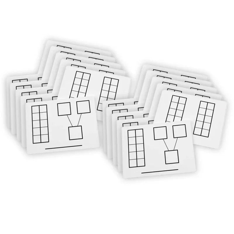 Write-On/Wipe-Off Ten-Frame Mats, Set of 10, 2 Sets