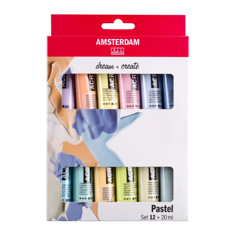 Standard Series Acrylic Paint, Pastel Colors, 20 oz Tubes, Set of 12