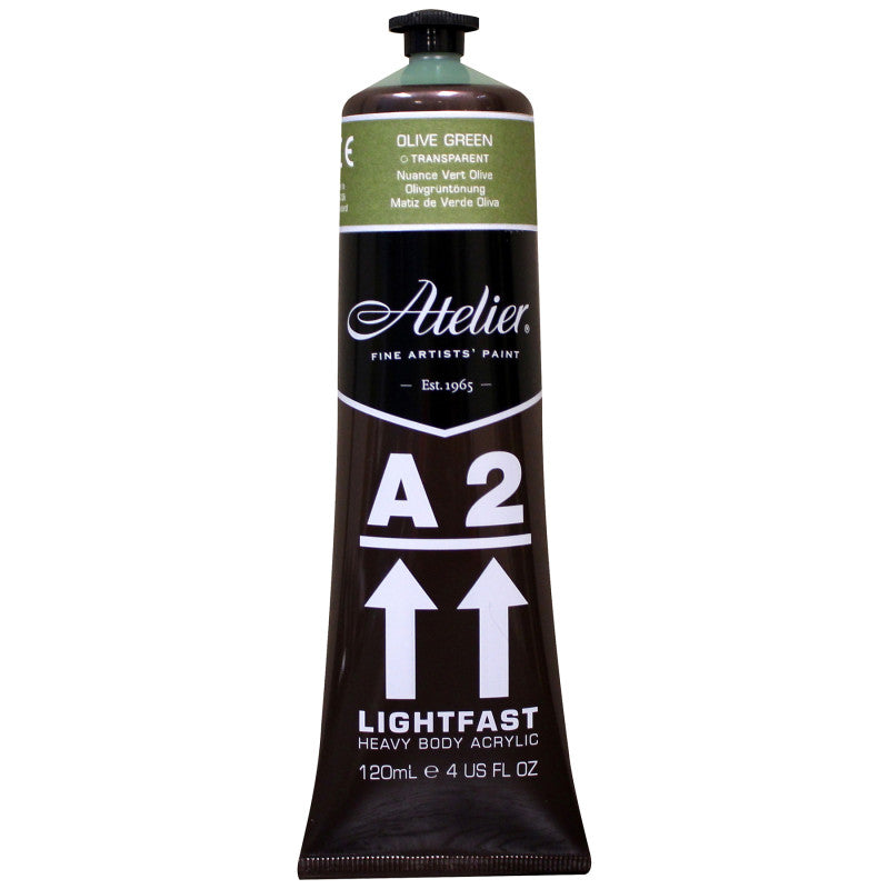 A2 Heavy Body Lightfast Artist Acrylic, 4 oz., Olive Green Hue