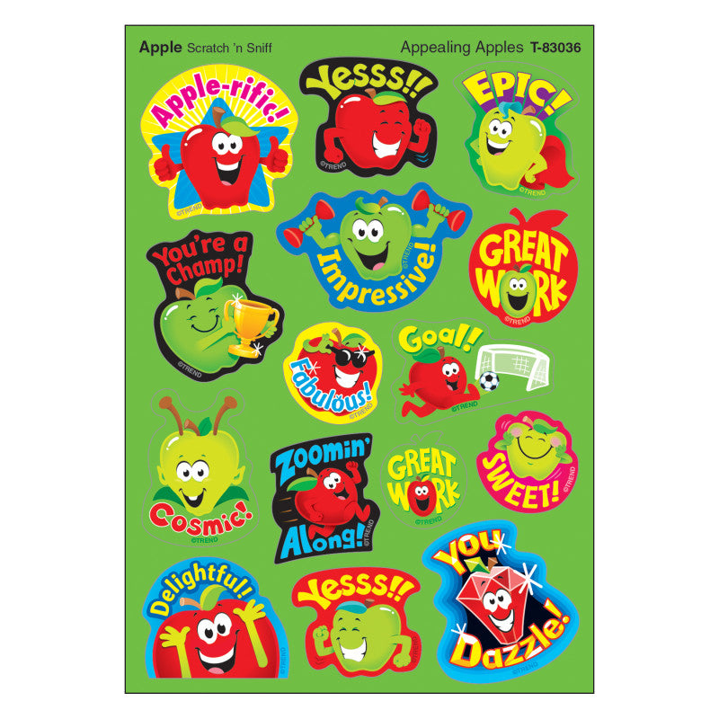 Appealing Apples/Apple Mixed Shapes Stinky Stickers&reg;, 60 Count