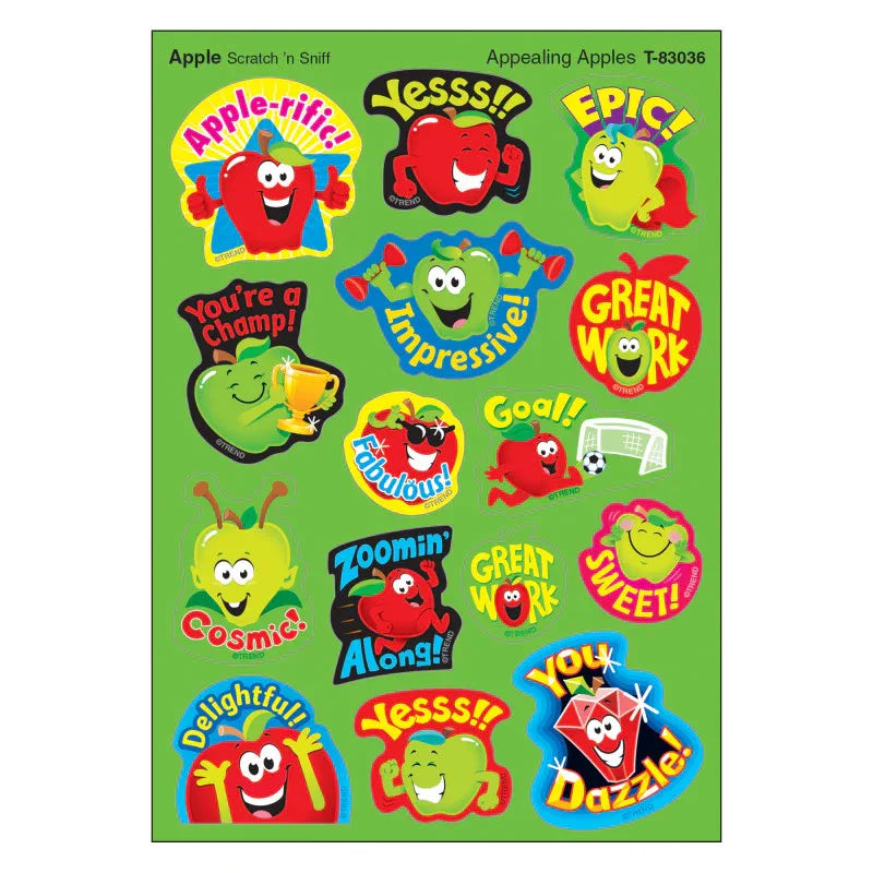 Appealing Apples/Apple Mixed Shapes Stinky Stickers&reg;, 60 Count