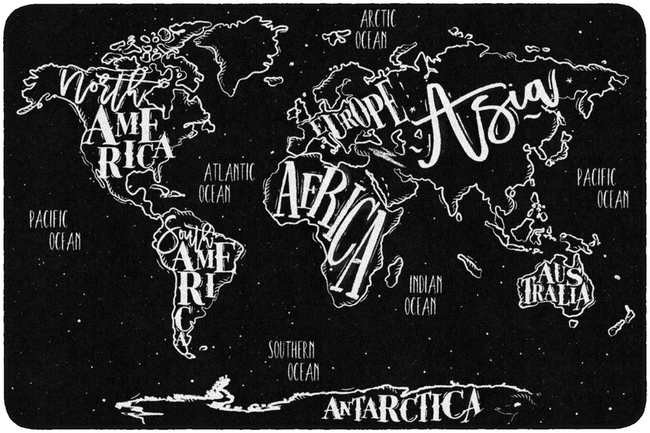 MODERN WORLD MAP RECTANGLE CARPETS 4 X 6