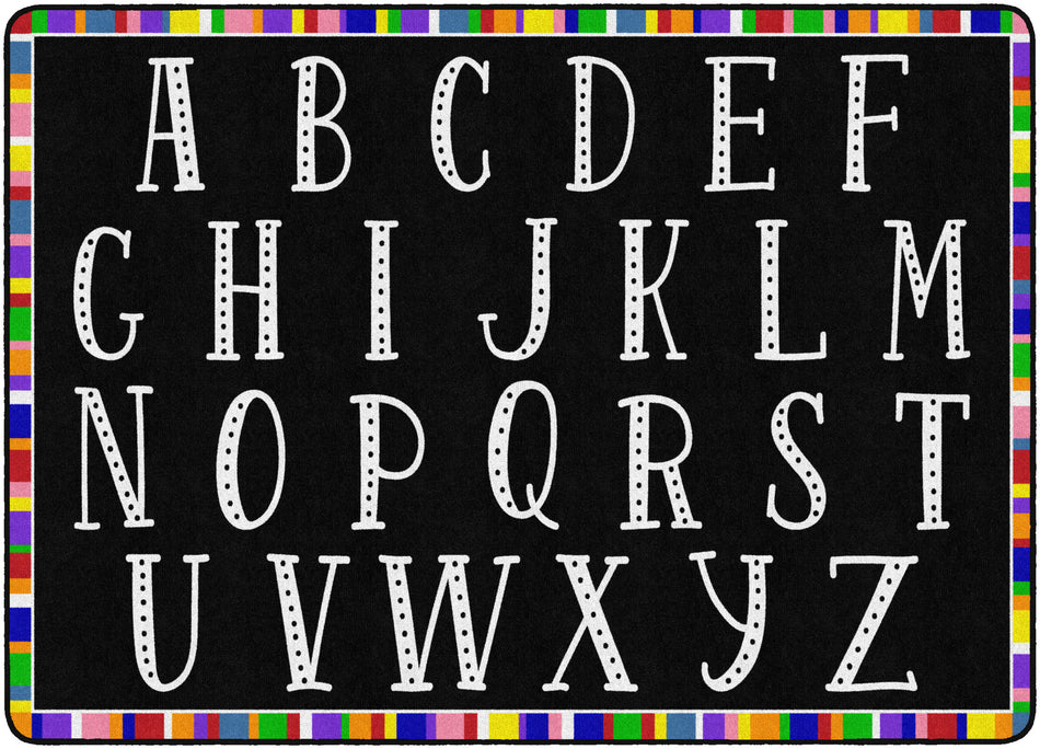 COLORFUL ABC'S RECTANGLE CARPETS 6 X 8'4