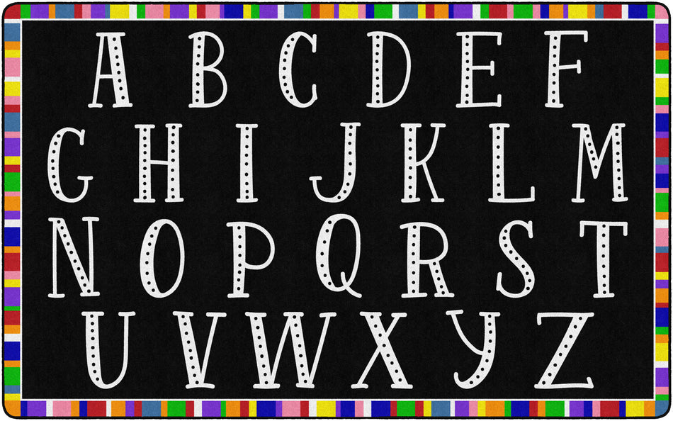 COLORFUL ABC'S RECTANGLE CARPETS 7'6 X 12