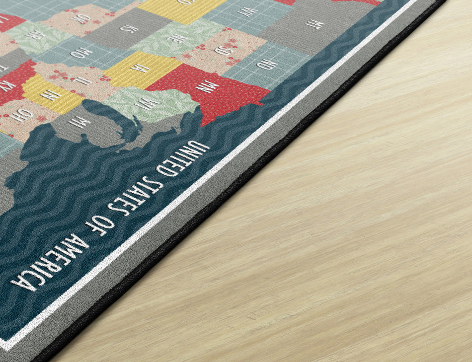 UNITED STATES COLLAGE RECTANGLE CARPETS 4' X 6'