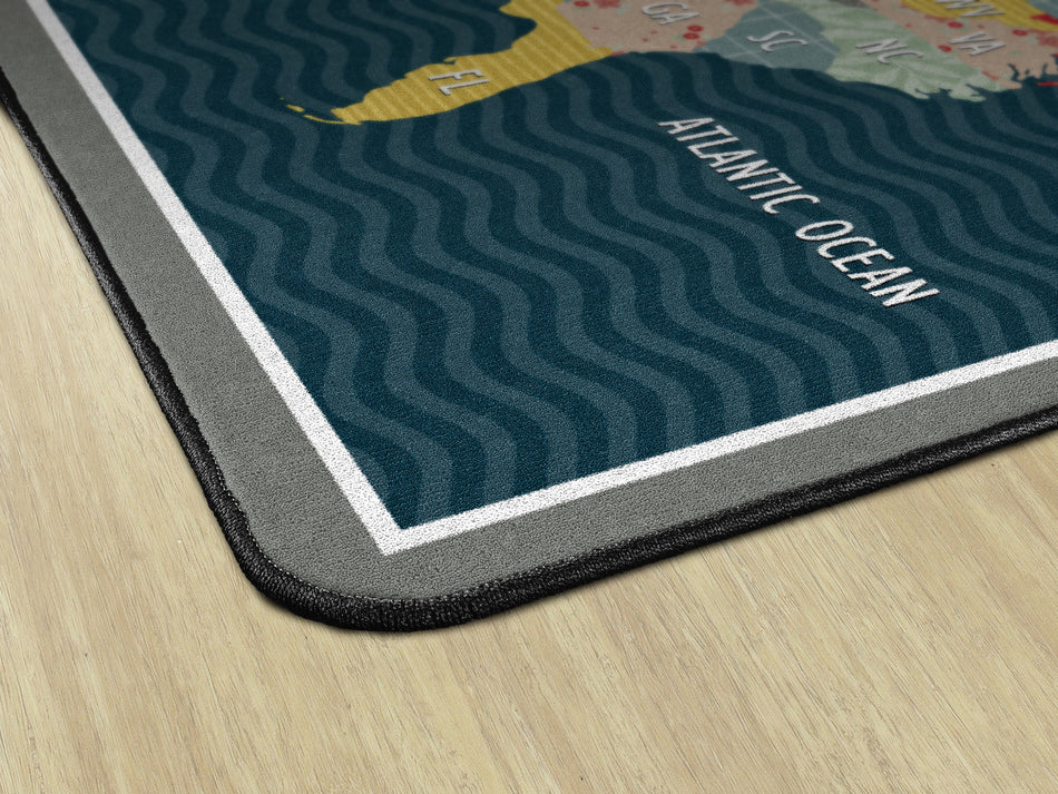 UNITED STATES COLLAGE RECTANGLE CARPETS 6' X 8'4