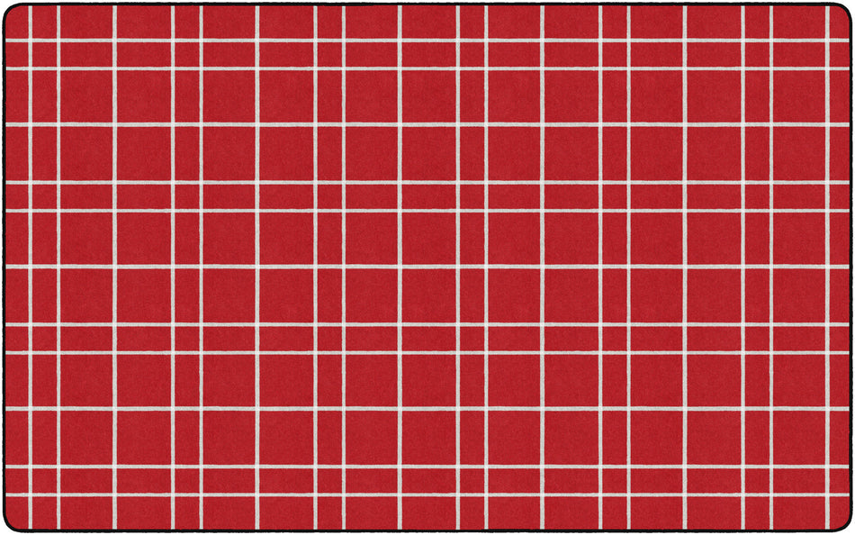 RED CHECK RECTANGLE CARPETS 7'6" X12'