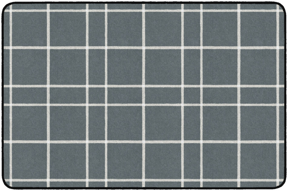 GRAY CHECK RECTANGLE CARPETS 4' X 6'