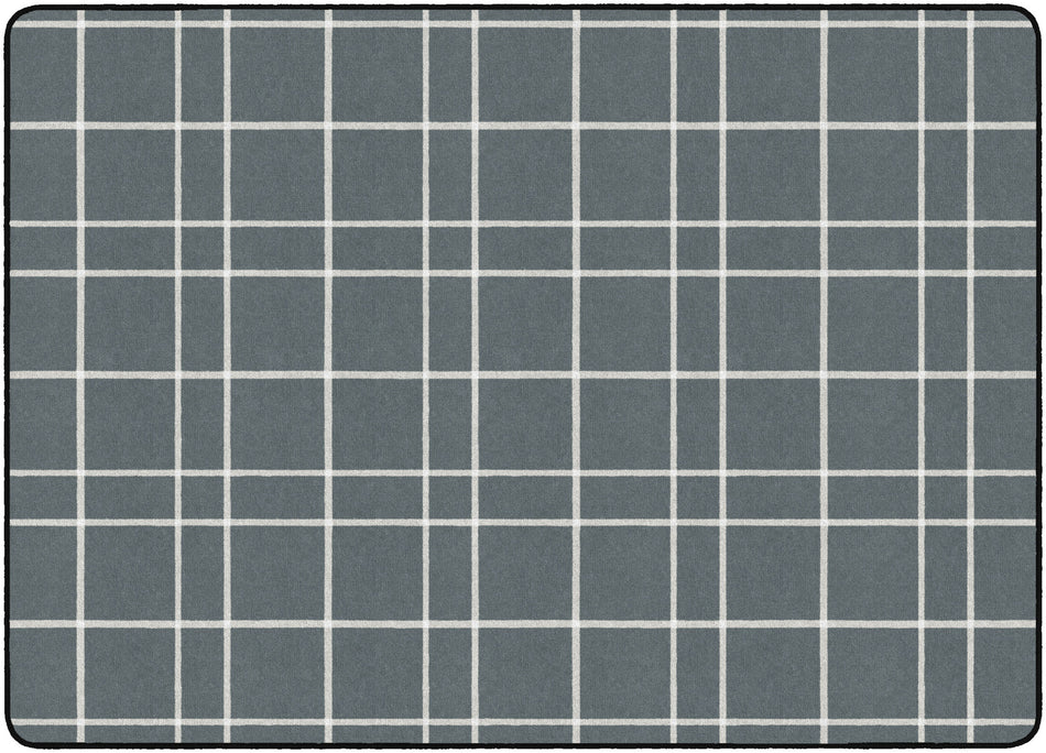 GRAY CHECK RECTANGLE CARPETS 6' X 8'4