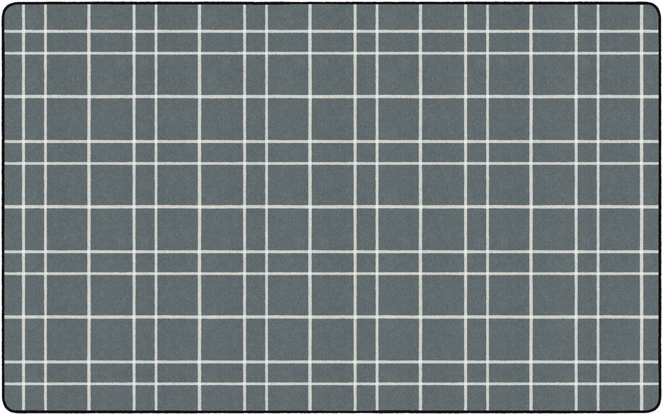 GRAY CHECK RECTANGLE CARPETS 7'6" X12'