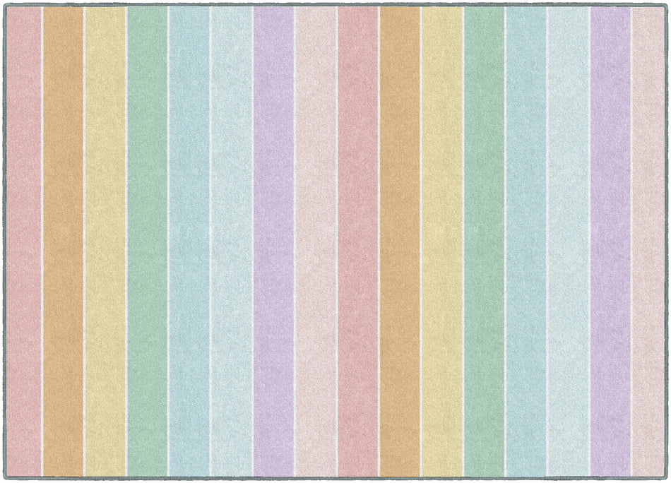 PASTEL RAINBOW STRIPE RUG RECTANGLE CARPETS 5' X 7'6"