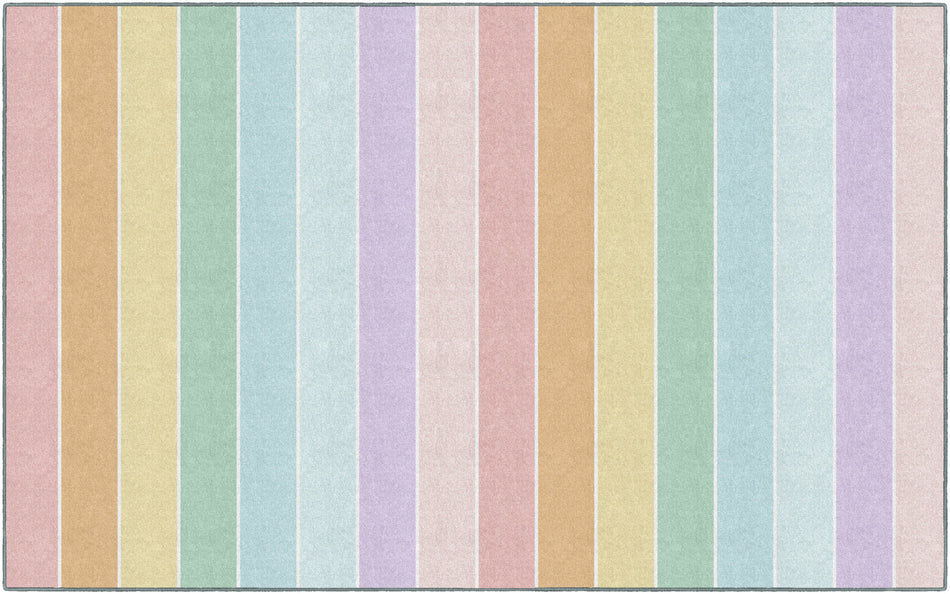PASTEL RAINBOW STRIPE RUG RECTANGLE CARPETS 7'6" X 12'