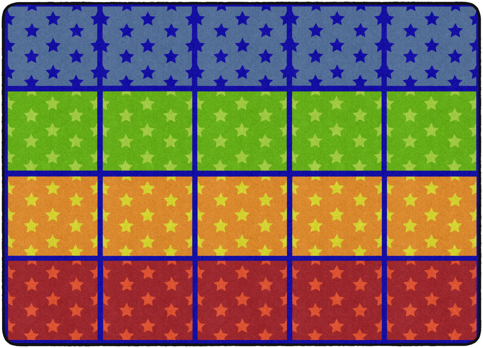STARS SEATING ROWS PRIMARY RECTANGLE CARPETS 6'X8'4
