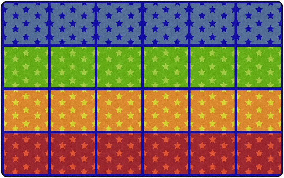 STARS SEATING ROWS PRIMARY RECTANGLE CARPETS 7'6X12'