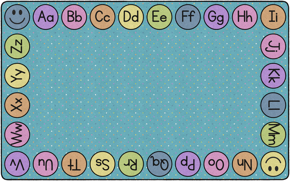 SMILEY ABC'S RECTANGLE CARPETS 7'6" X 12'