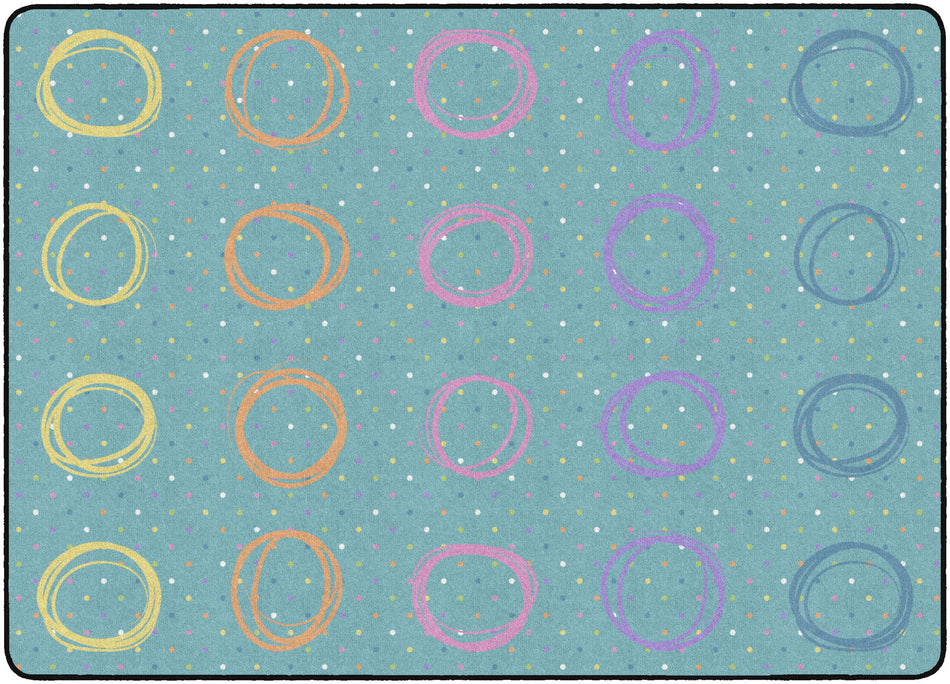 SMILEY CIRCLE SAMPLER ABSTRACT RECTANGLE CARPETS 6' X 8'4"