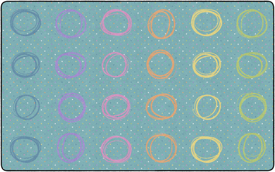 SMILEY CIRCLE SAMPLER ABSTRACT RECTANGLE CARPETS 7'6" X 12'