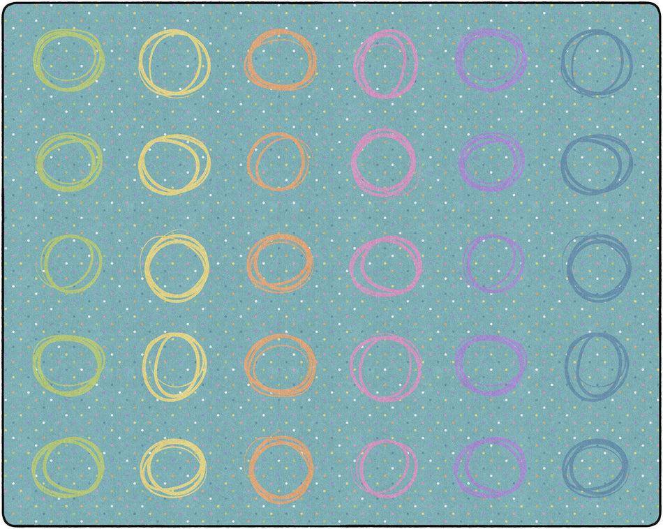 SMILEY CIRCLE SAMPLER ABSTRACT RECTANGLE CARPETS 10'6" X 13'2"