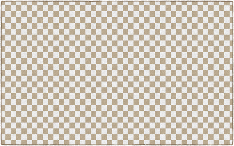 BROWN & WHITE CHECKERBOARD RECTANGLE CARPETS 7'6" X 12'