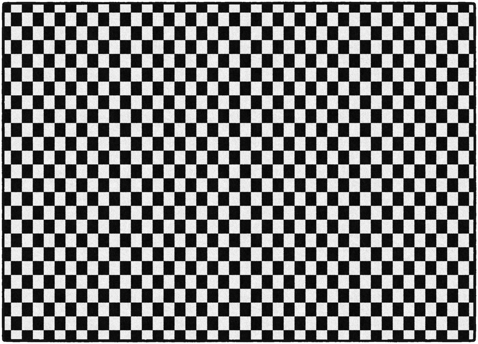BLACK AND WHITE CHECKERBOARD RECTANGLE CARPETS 5' X 7'6"