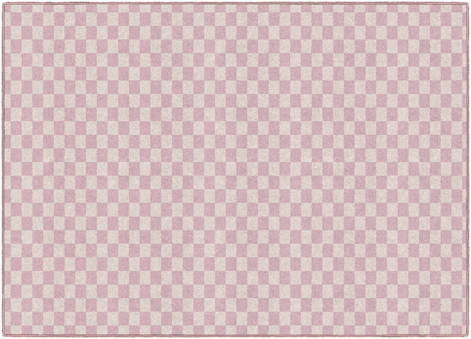 PINK CHECKERBOARD RECTANGLE CARPETS 5' X 7'6"