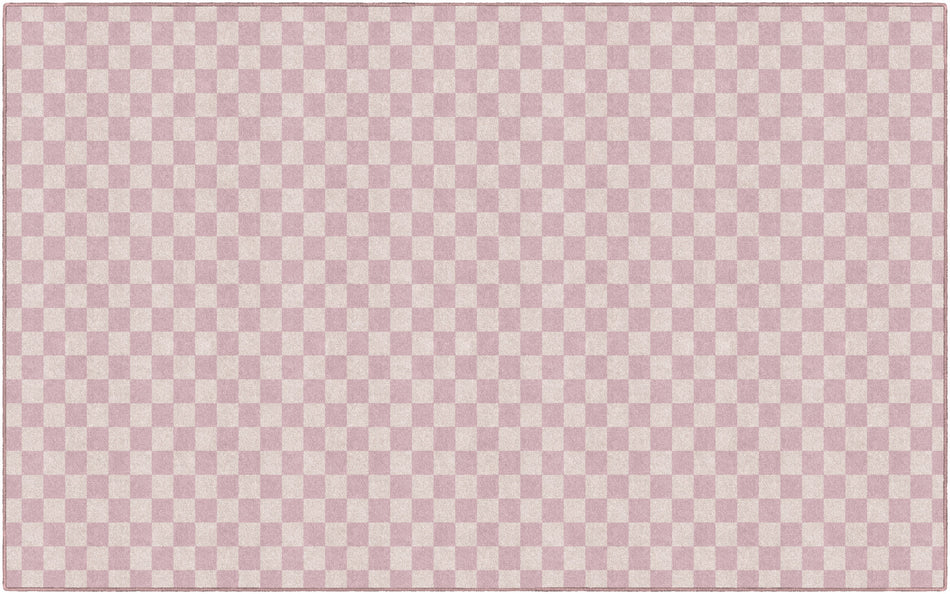 PINK CHECKERBOARD RECTANGLE CARPETS 7'6" X 12'