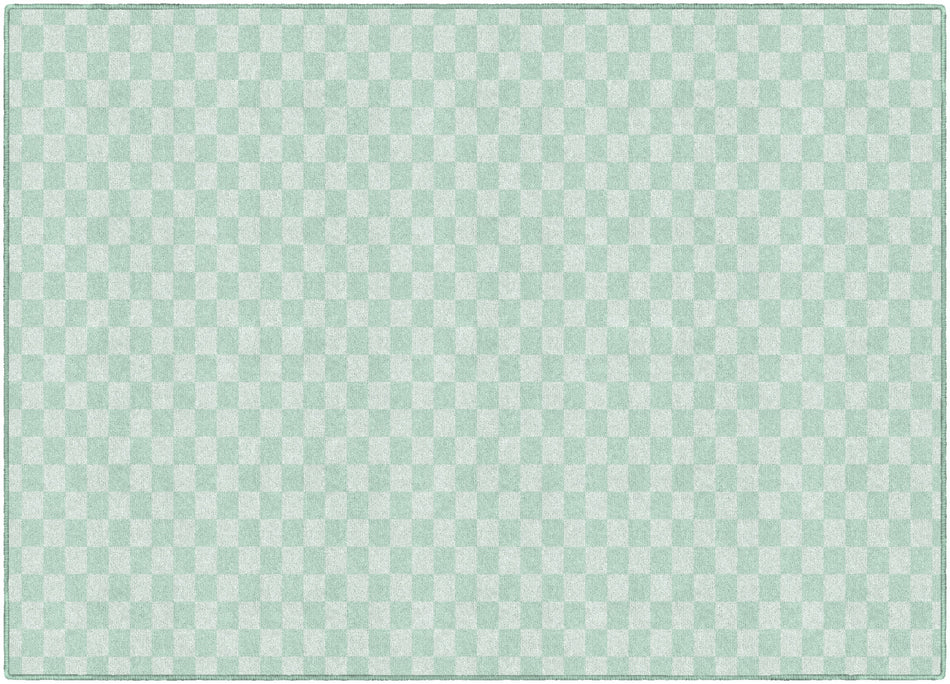 MINT CHECKERBOARD RECTANGLE CARPETS 5' X 7'6"