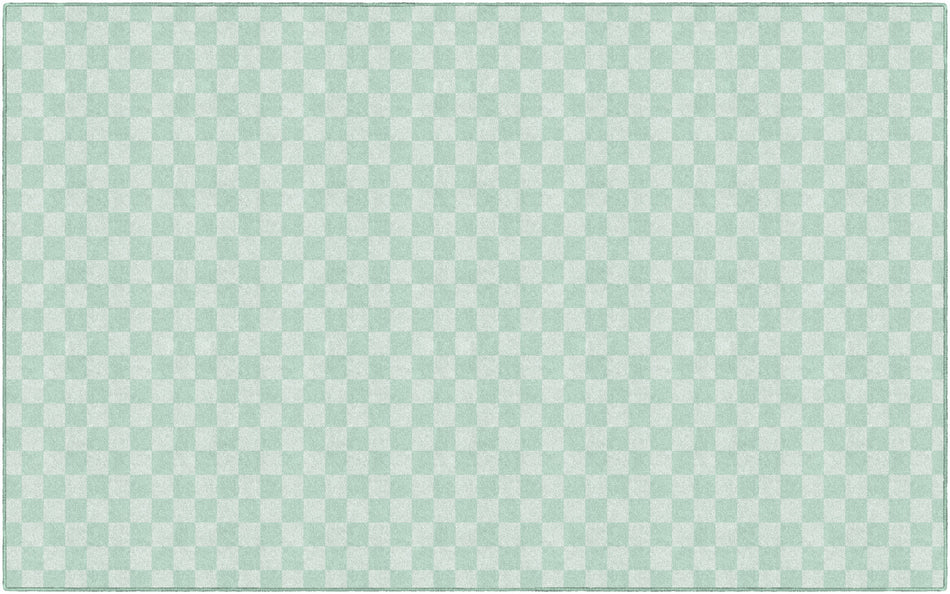 MINT CHECKERBOARD RECTANGLE CARPETS 7'6" X 12'