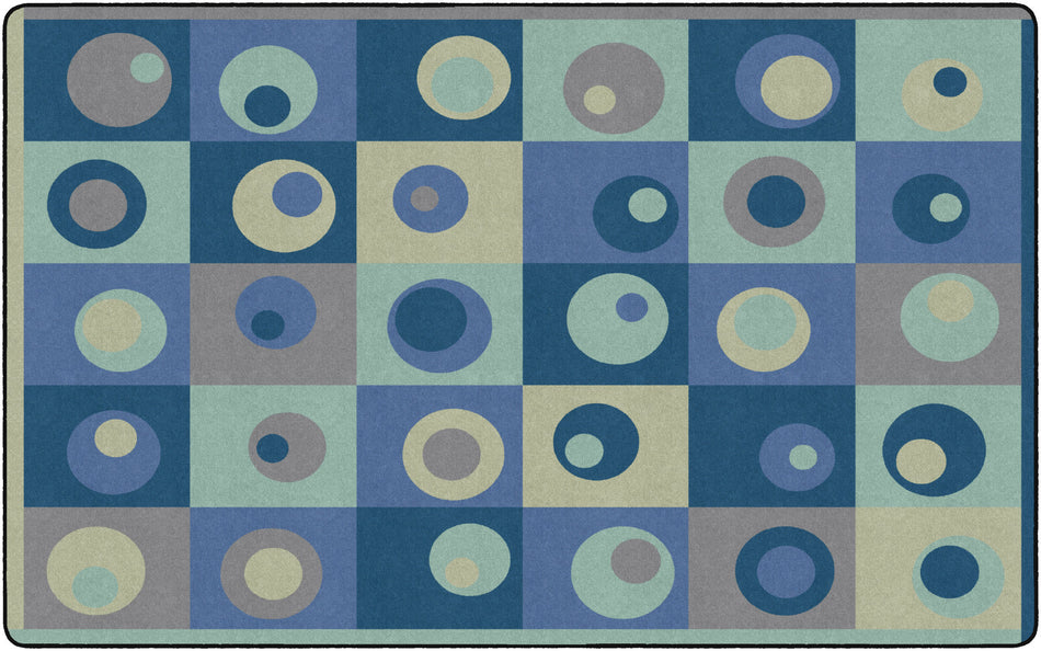 CALMING SILLY CIRCLES RECTANGLE CARPETS 7'6" X 12'