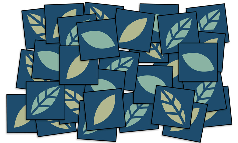CALMING LEAVES SQUARES CARPETS 16" X 16" SET OF 30