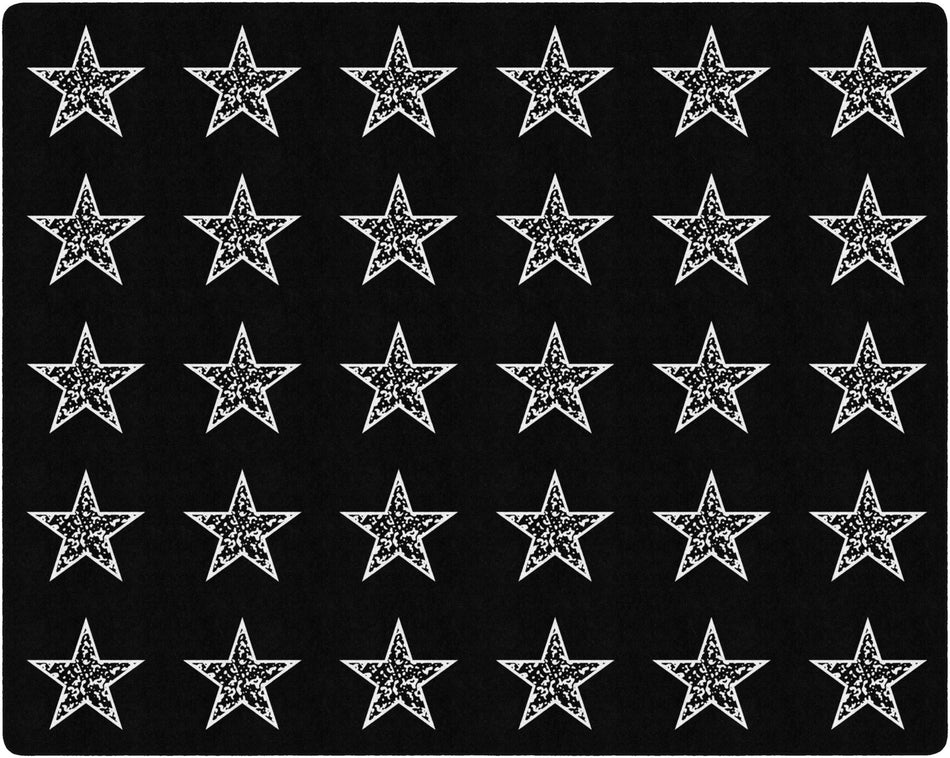 COMPOSITION STARS BLACK AND WHITE RECTANGLE CARPETS 10'6" X 13'2"