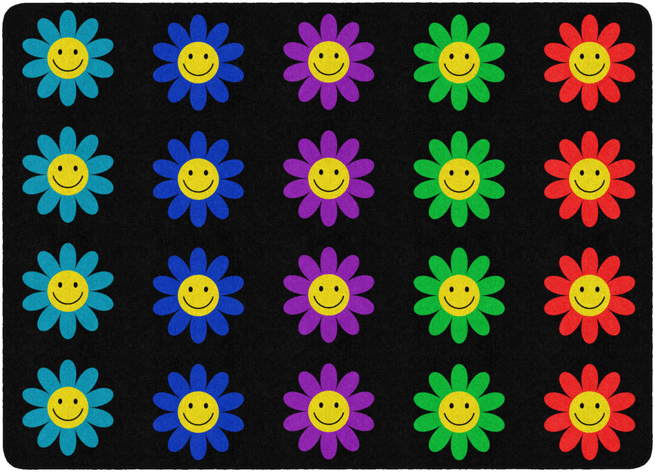 GROOVY FLOWERS SEATING RECTANGLE CARPETS 6' X 8'4"