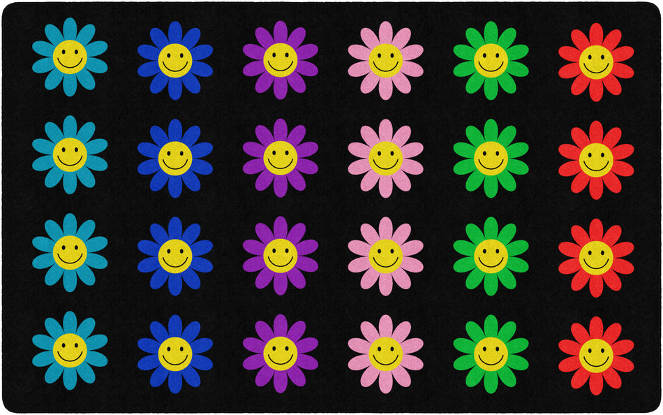GROOVY FLOWERS SEATING RECTANGLE CARPETS 10'6" X 13'2"