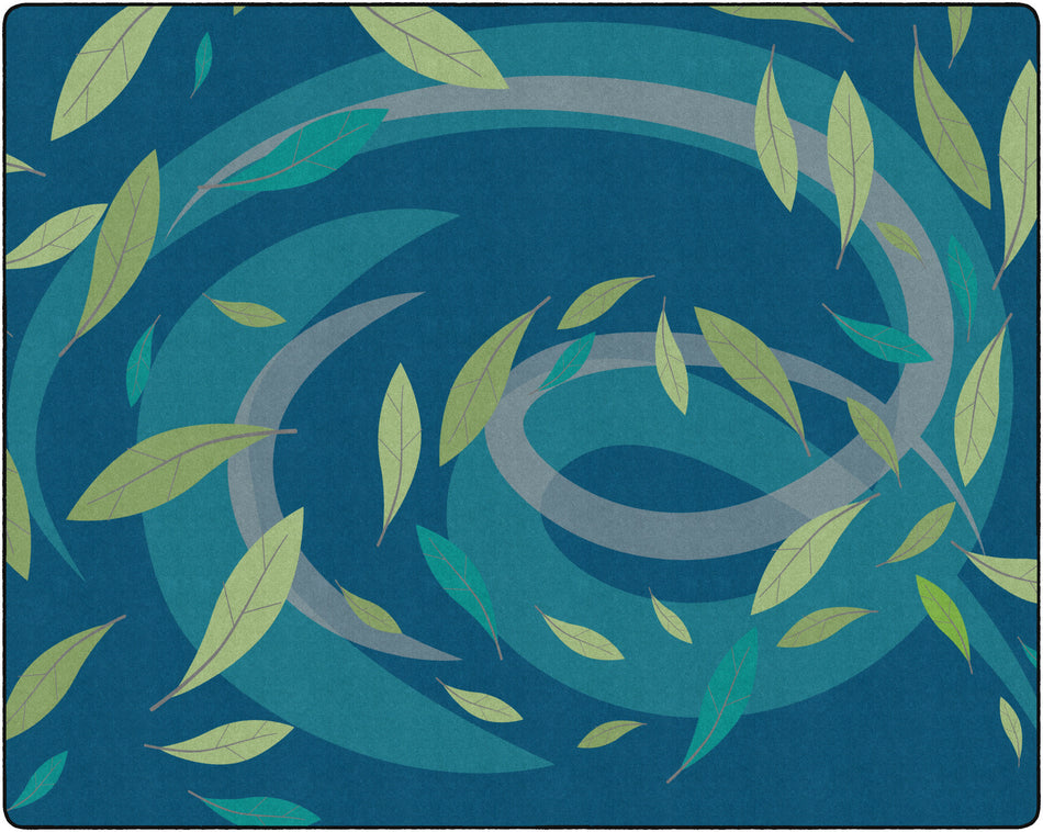 TRANQUIL LEAVES BLUE RECTANGLE CARPETS 10'6" X 13'2"