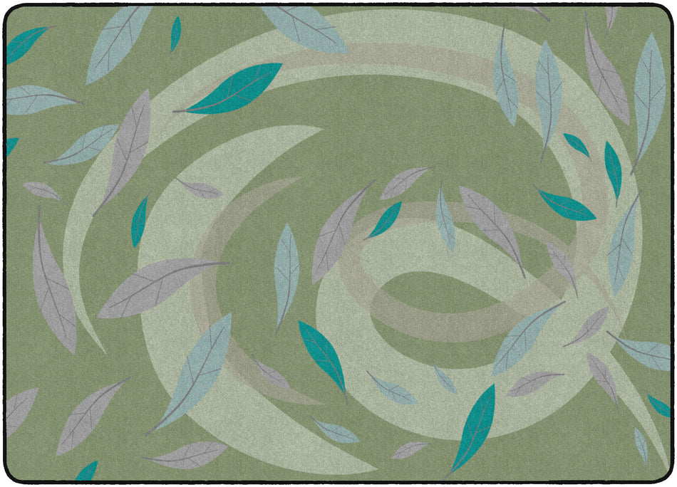 TRANQUIL LEAVES GREEN RECTANGLE CARPETS 6' X 8'4"