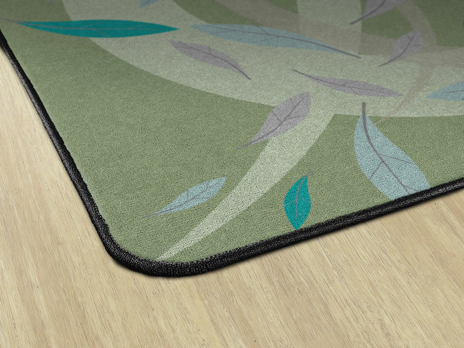 TRANQUIL LEAVES GREEN RECTANGLE CARPETS 6' X 8'4"