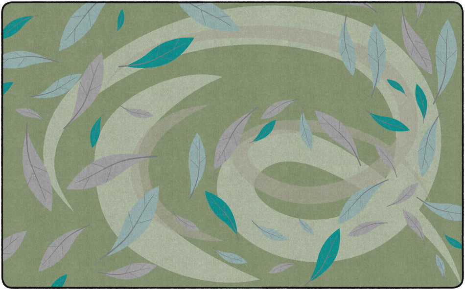TRANQUIL LEAVES GREEN RECTANGLE CARPETS 7'6" X 12'