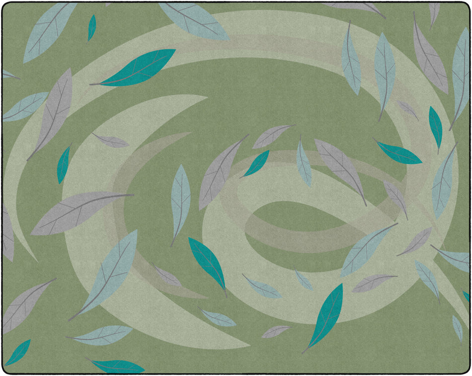 TRANQUIL LEAVES GREEN RECTANGLE CARPETS 10'6" X 13'2"