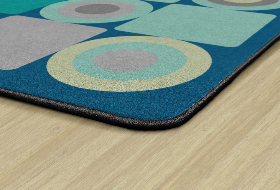 TRANQUIL SQUARES BLUE RECTANGLE CARPETS 6' X 8'4"
