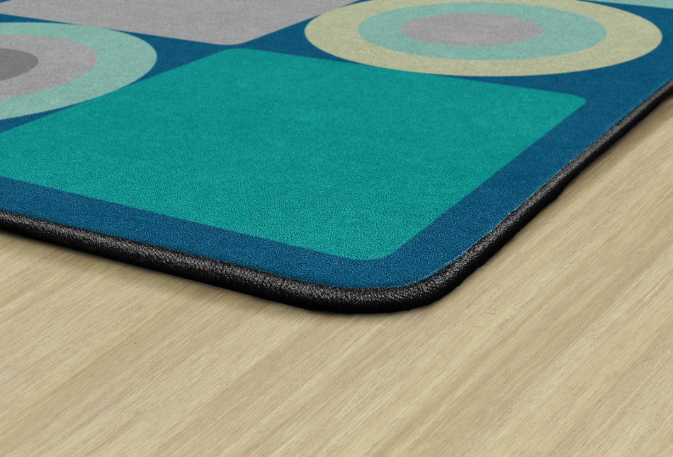 TRANQUIL SQUARES BLUE RECTANGLE CARPETS 7'6" X 12'