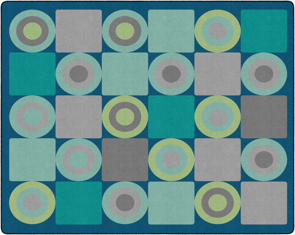 TRANQUIL SQUARES BLUE RECTANGLE CARPETS 10'6" X 13'2"