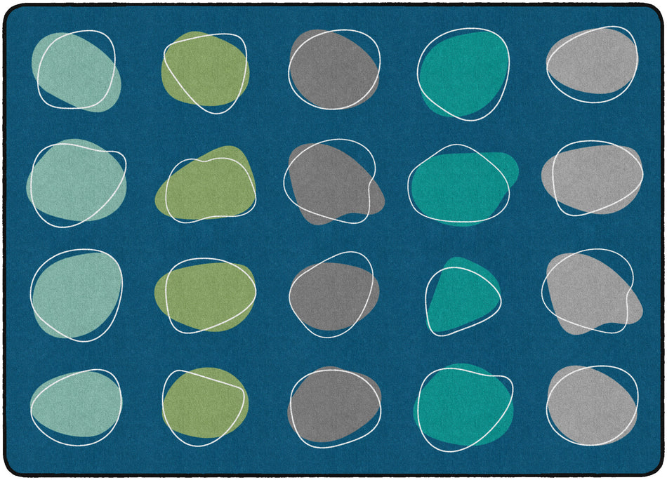 CALM SPOTS BLUE RECTANGLE CARPETS 6' X 8'4"