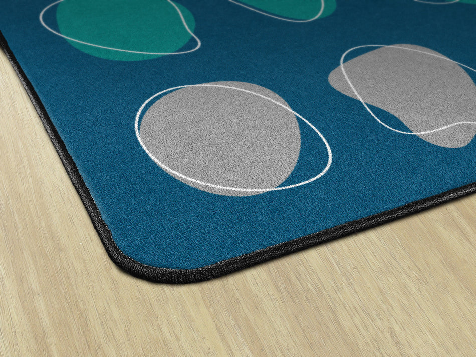 CALM SPOTS BLUE RECTANGLE CARPETS 6' X 8'4"