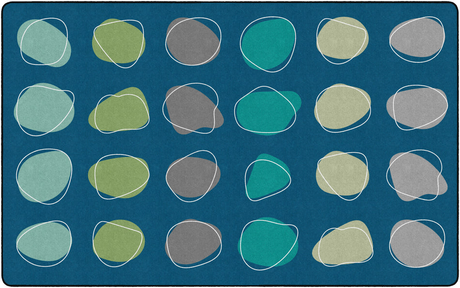 CALM SPOTS BLUE RECTANGLE CARPETS 10'6" X 13'2"